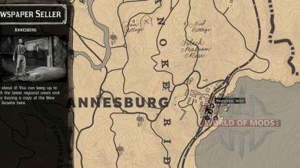 newspaper Seller in Annesburg-detailed map