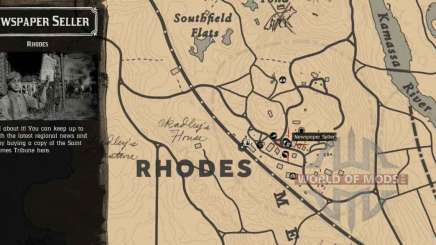 newspaper Seller in Rhodes-detailed map