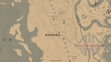 Map of the Rhodes location in RDR 2