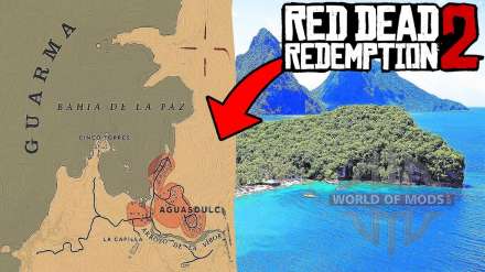 Where to find the island of Guarma in RDR 2? Search description and location map