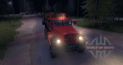 KrAZ timber truck on-road for Spin Tires