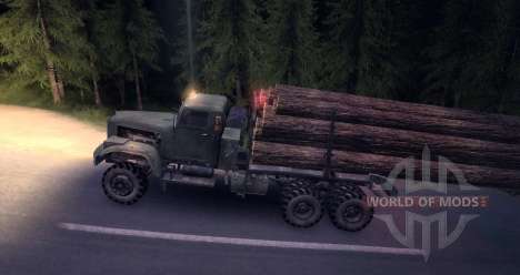 KrAZ timber truck snow old for Spin Tires