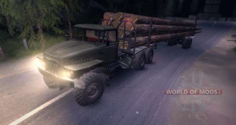 The Urals timber carrier for Spin Tires