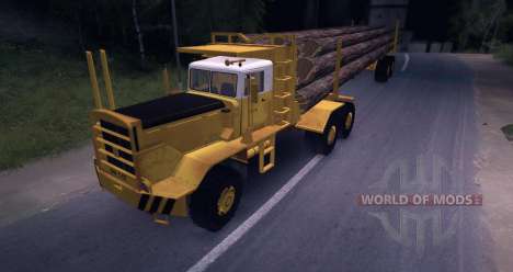 Hayes HQ 142 (HDX) timber truck with semi-traile for Spin Tires