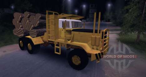 Hayes HQ 142 (HDX) timber truck with semi-traile for Spin Tires
