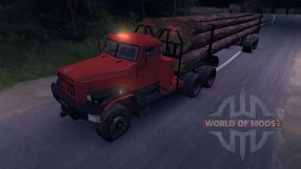 KrAZ timber truck on-road for Spin Tires