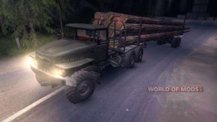 The Urals timber carrier for Spin Tires