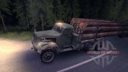 KrAZ timber truck snow old for Spin Tires