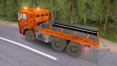 KAMAZ-65117 muddy-Orange for Spin Tires