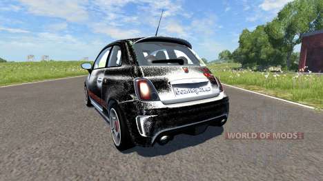 Fiat 500 Abarth White and Black for BeamNG Drive