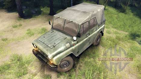 The UAZ-469 with headlight-seeker for Spin Tires
