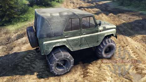 The UAZ-469 with new wheels for Spin Tires