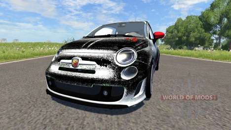 Fiat 500 Abarth White and Black for BeamNG Drive