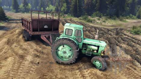 Trailer for tractor T-AM for Spin Tires
