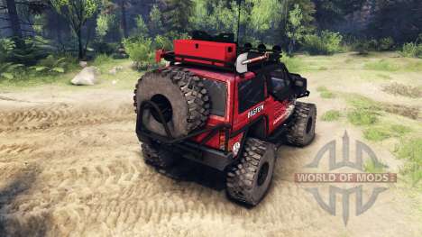 Jeep Cherokee XJ v1.1 Rough Country red dirty for Spin Tires