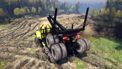 KrAZ-255B in a yellow color-KrAZ 88- for Spin Tires