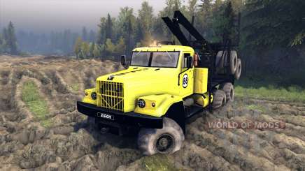 KrAZ-255B in a yellow color-KrAZ 88- for Spin Tires