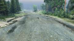 Crushed stone road for Spin Tires