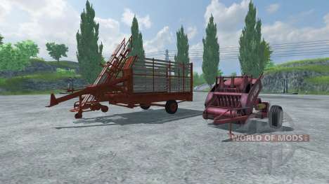Bale baler and bales pickup for Farming Simulator 2013
