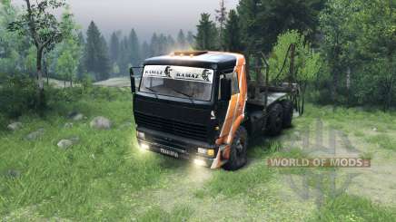 Black and orange color on KAMAZ-6520 for Spin Tires