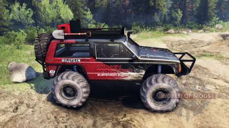 Jeep Cherokee XJ v1.3 Rough Country red dirty for Spin Tires