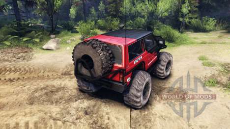 Jeep Cherokee XJ v1.3 Rough Country red clean for Spin Tires
