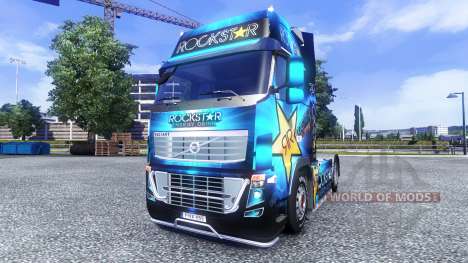 Color-Rockstar Energy Drink - on tractor Volvo for Euro Truck Simulator 2