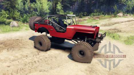 Jeep Willys red for Spin Tires