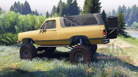 Dodge Ramcharger II 1991 dirty brown for Spin Tires