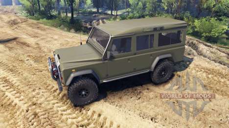 Land Rover Defender 110 flat green for Spin Tires