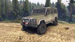 Land Rover Defender 110 dirty flat green for Spin Tires