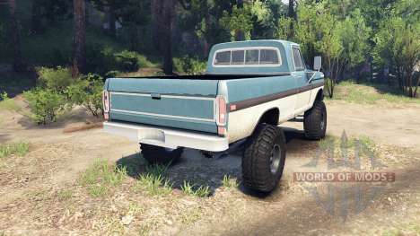 Ford F-200 1968 blue and white for Spin Tires