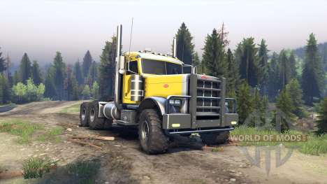 Peterbilt 379 yellow for Spin Tires