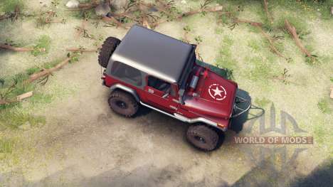 Jeep YJ 1987 maroon for Spin Tires