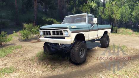 Ford F-200 1968 blue and white for Spin Tires