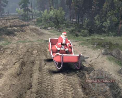 Santa on sleigh for Spin Tires