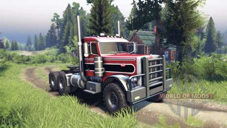 Peterbilt 379 red and black stripe for Spin Tires
