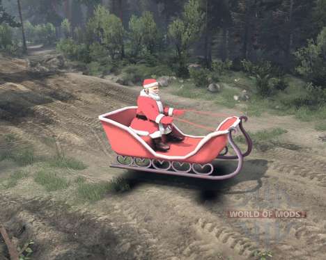 Santa on sleigh for Spin Tires