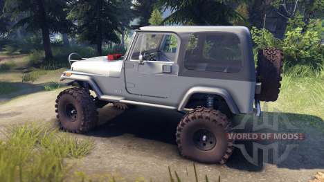 Jeep YJ 1987 silver for Spin Tires