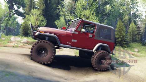 Jeep YJ 1987 maroon for Spin Tires