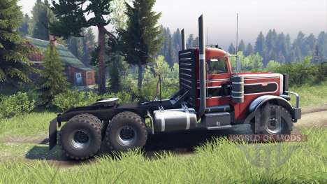Peterbilt 379 red and black stripe for Spin Tires