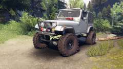 Jeep YJ 1987 silver for Spin Tires
