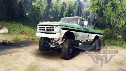 Ford F-200 1968 green and white for Spin Tires