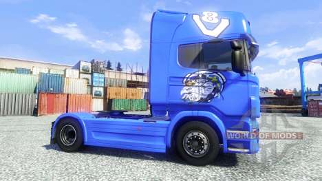 Skin V8 Topline on the tractor unit Scania for Euro Truck Simulator 2