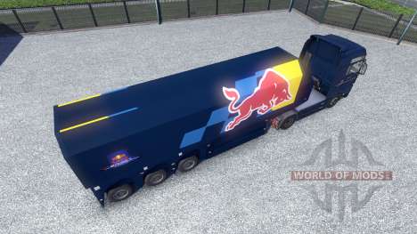 Skin Red Bull Racing Hochglanz on the truck MAN for Euro Truck Simulator 2