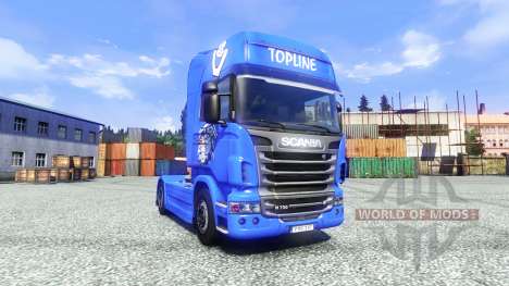 Skin V8 Topline on the tractor unit Scania for Euro Truck Simulator 2