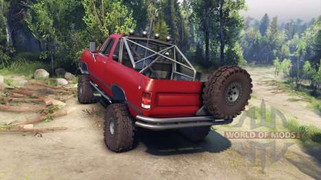 Dodge Ramcharger 1991 Open Top v1.1 blood red for Spin Tires