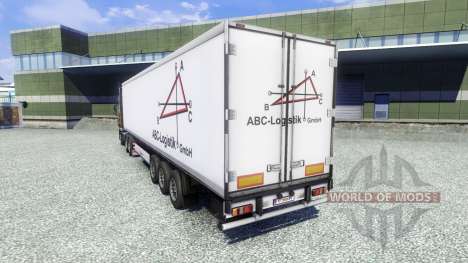 Skin ABC Logistic semitrailer for Euro Truck Simulator 2