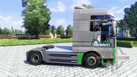 Skin TimberWolves on the truck MAN for Euro Truck Simulator 2