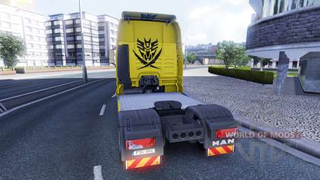 Skin Transformers on the truck MAN for Euro Truck Simulator 2